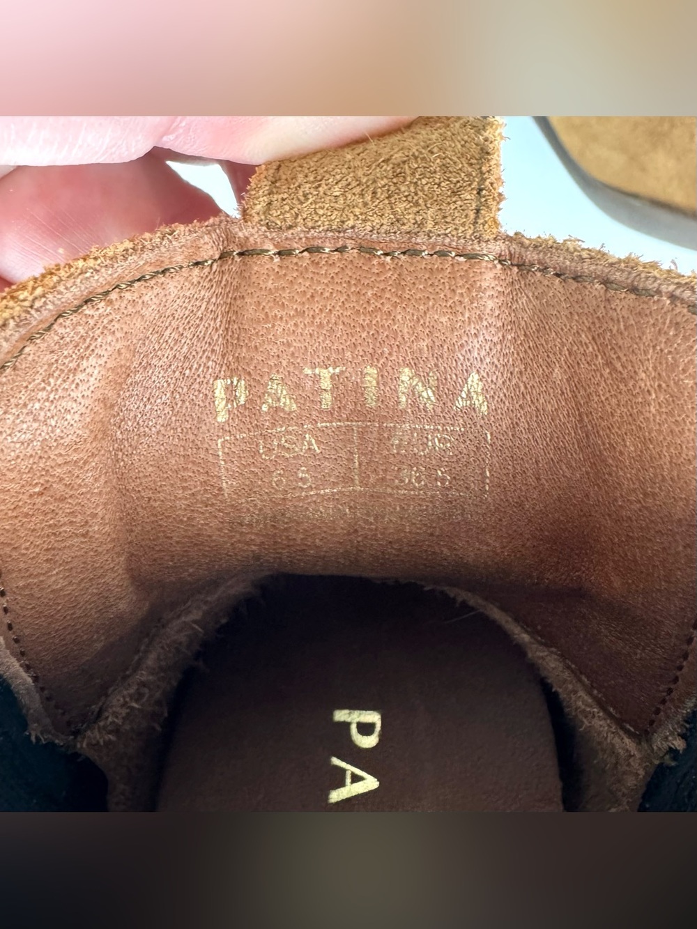 Patina Portland Leather Dakota Tan Suede Ankle Boots Booties Size 6.5 - Picture 12 of 12